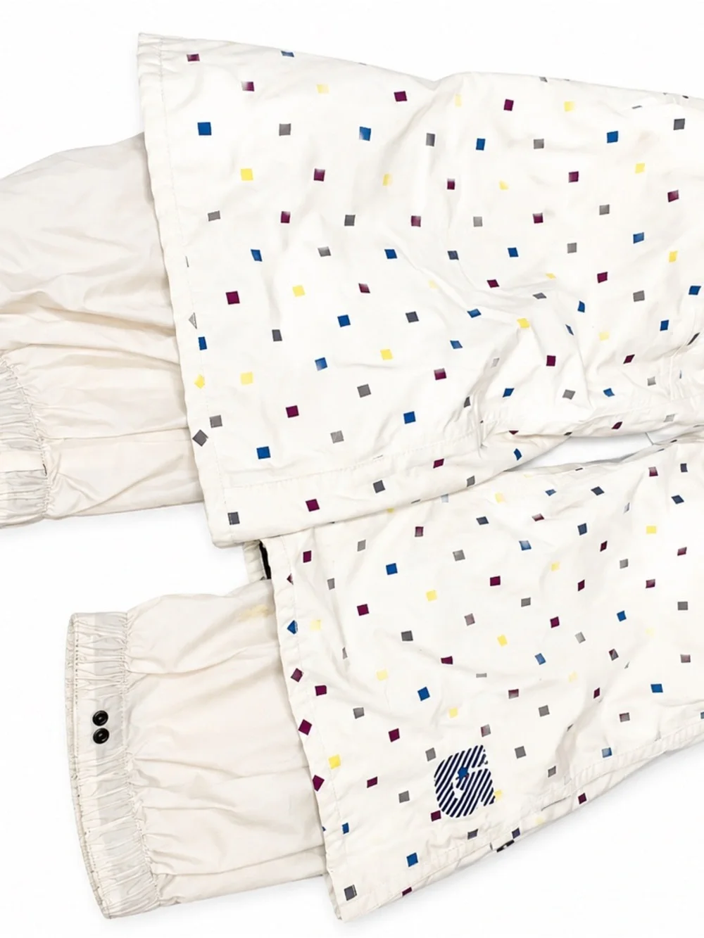 Burton Lucky Pant snowboard pants in a white and multi-color polka square small